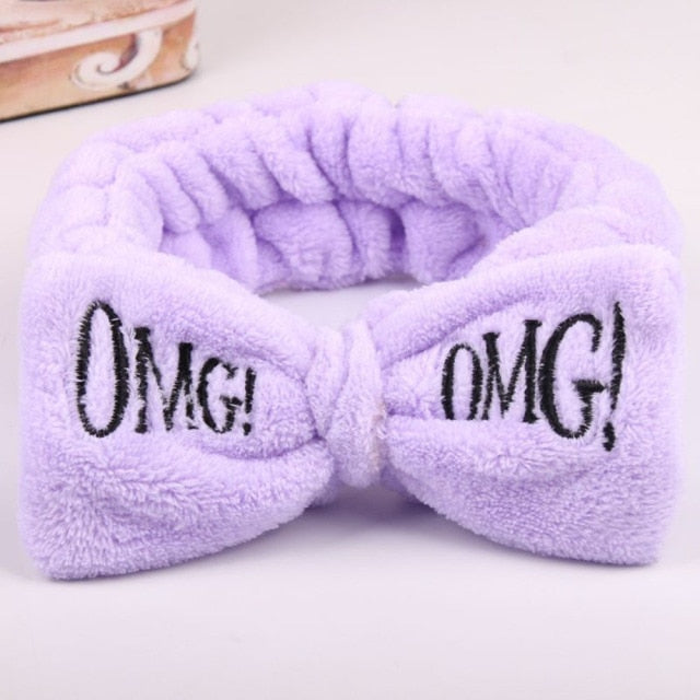 2021 New OMG  Coral Fleece Wash Face Bow Hairbands - KiwisLove