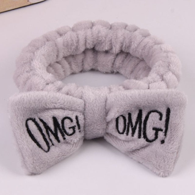 2021 New OMG  Coral Fleece Wash Face Bow Hairbands - KiwisLove