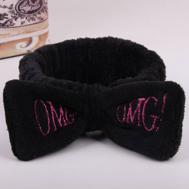 2021 New OMG  Coral Fleece Wash Face Bow Hairbands - KiwisLove