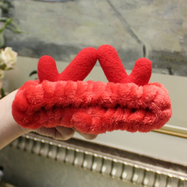 2021 New  Coral Fleece Wash Face Bow Hairbands - KiwisLove