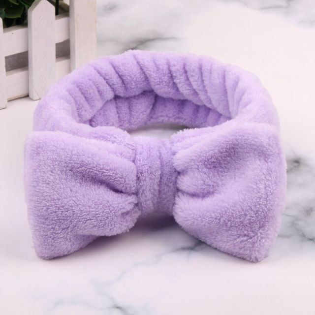 2021 New  Coral Fleece Wash Face Bow Hairbands - KiwisLove