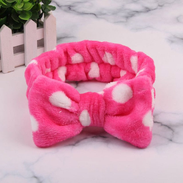 2021 New  Coral Fleece Wash Face Bow Hairbands - KiwisLove