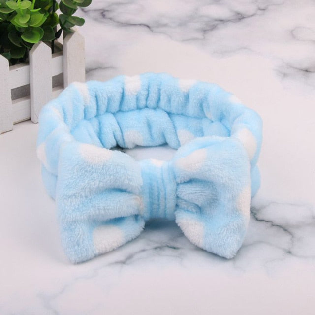 2021 New  Coral Fleece Wash Face Bow Hairbands - KiwisLove