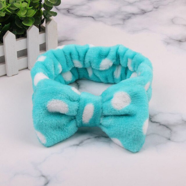 2021 New  Coral Fleece Wash Face Bow Hairbands - KiwisLove