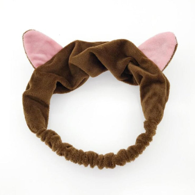 2021 New  Coral Fleece Wash Face Bow Hairbands - KiwisLove