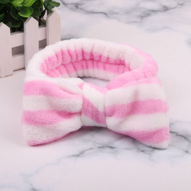 2021 New  Coral Fleece Wash Face Bow Hairbands - KiwisLove