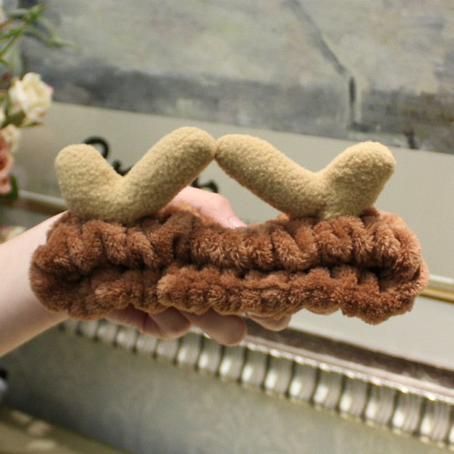 2021 New  Coral Fleece Wash Face Bow Hairbands - KiwisLove