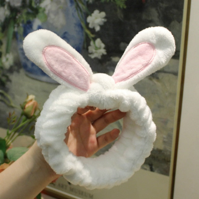 2021 New  Coral Fleece Wash Face Bow Hairbands - KiwisLove