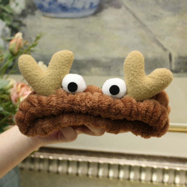 2021 New  Coral Fleece Wash Face Bow Hairbands - KiwisLove