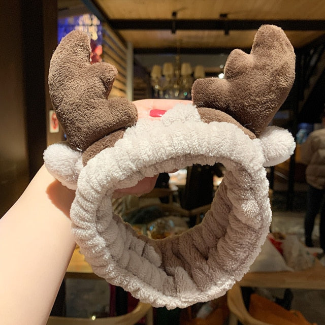 2021 New  Coral Fleece Wash Face Bow Hairbands - KiwisLove