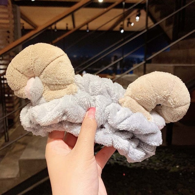 2021 New  Coral Fleece Wash Face Bow Hairbands - KiwisLove