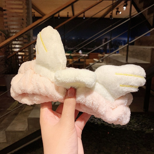 2021 New  Coral Fleece Wash Face Bow Hairbands - KiwisLove