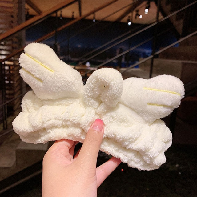 2021 New  Coral Fleece Wash Face Bow Hairbands - KiwisLove