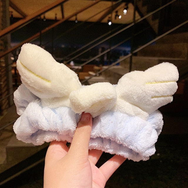 2021 New  Coral Fleece Wash Face Bow Hairbands - KiwisLove