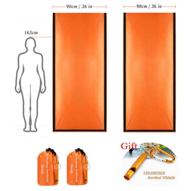 Emergency Sleeping Bags Thermal Emergency Blankets Ultralight Survival Waterproof Bivy Sack Multi Survival Gear Hiking,Camping - KiwisLove
