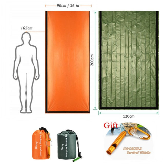 Emergency Sleeping Bags Thermal Emergency Blankets Ultralight Survival Waterproof Bivy Sack Multi Survival Gear Hiking,Camping - KiwisLove