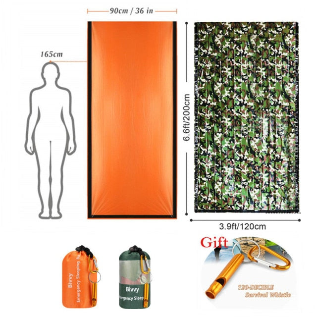 Emergency Sleeping Bags Thermal Emergency Blankets Ultralight Survival Waterproof Bivy Sack Multi Survival Gear Hiking,Camping - KiwisLove
