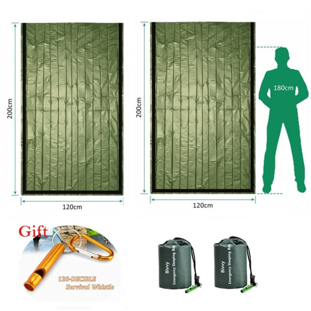 Emergency Sleeping Bags Thermal Emergency Blankets Ultralight Survival Waterproof Bivy Sack Multi Survival Gear Hiking,Camping - KiwisLove