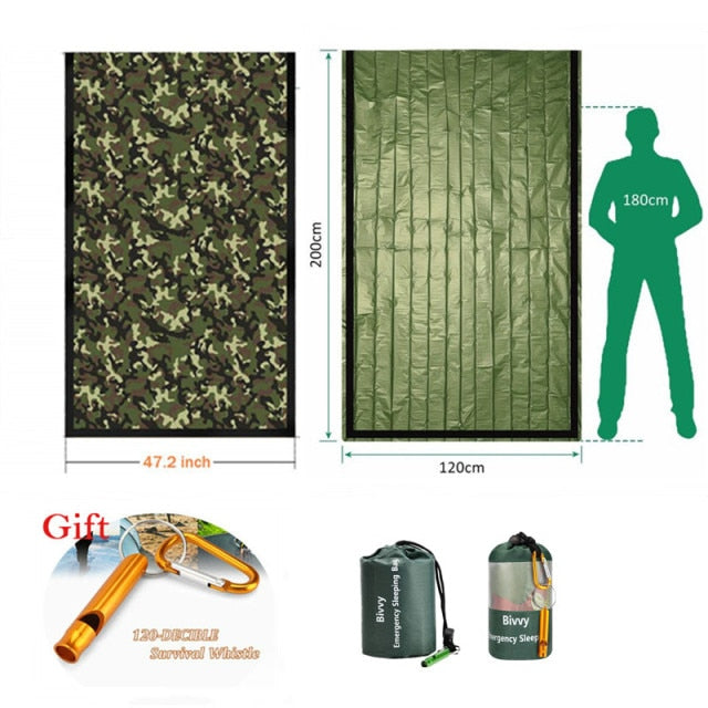 Emergency Sleeping Bags Thermal Emergency Blankets Ultralight Survival Waterproof Bivy Sack Multi Survival Gear Hiking,Camping - KiwisLove