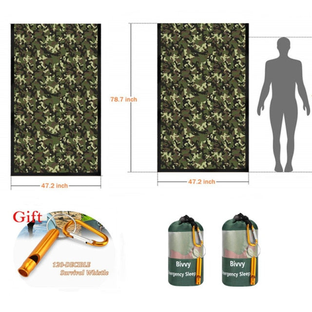 Emergency Sleeping Bags Thermal Emergency Blankets Ultralight Survival Waterproof Bivy Sack Multi Survival Gear Hiking,Camping - KiwisLove