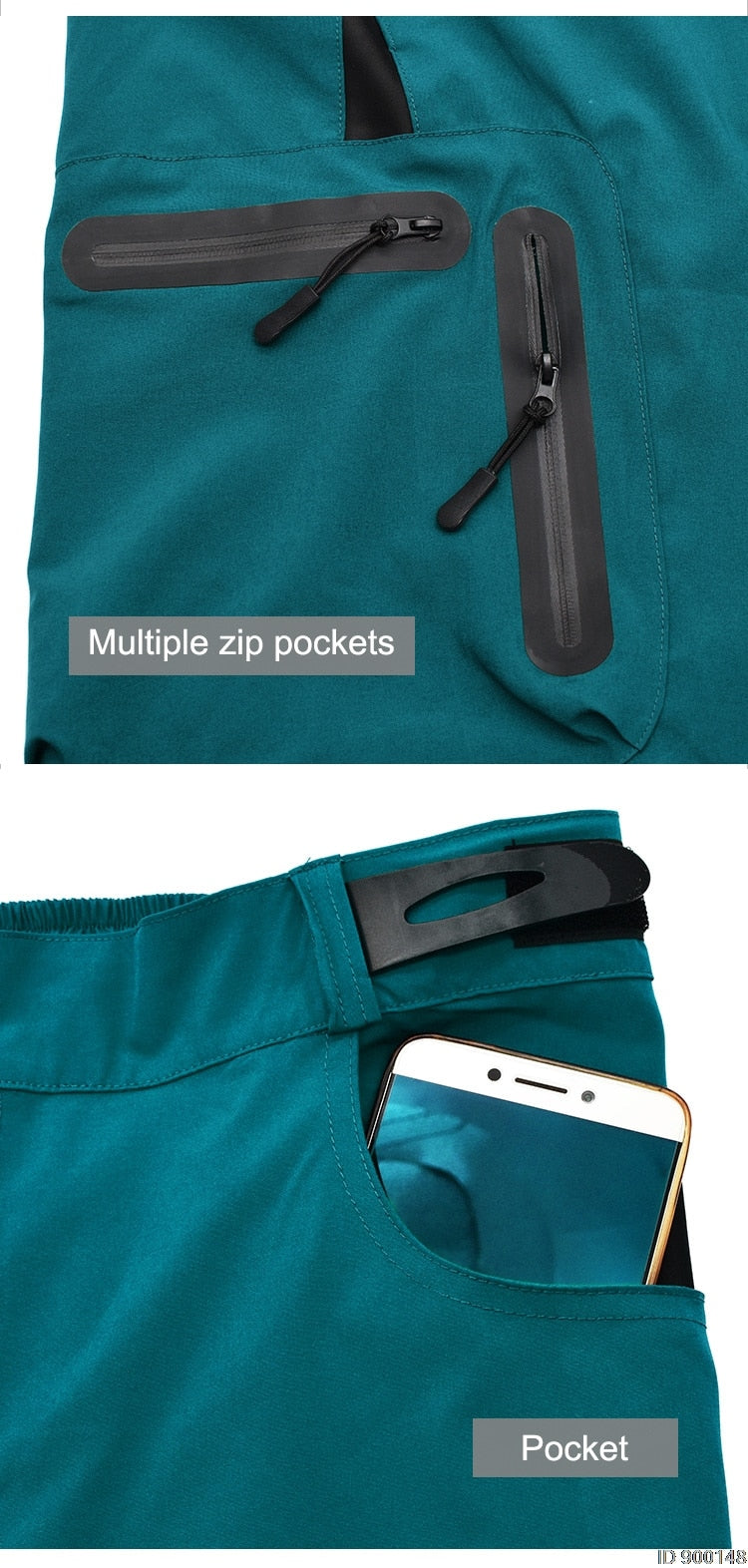 WOSAWE Men Padded Baggy Cycling Shorts Reflective MTB Mountain Bike Bicycle Riding Trousers Water Resistant Loose Fit Shorts - KiwisLove