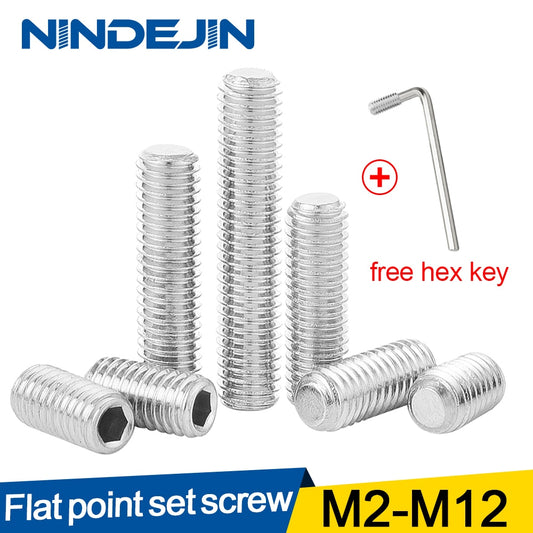 Hexagon Hex Socket 10pcs Set Screw Flat Point Allen Head Grub Screw M8 - KiwisLove