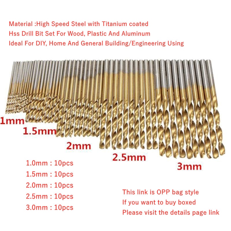 Titanium Coated Twist Drill Bit High Steel HSS Drill Bit Set - KiwisLove
