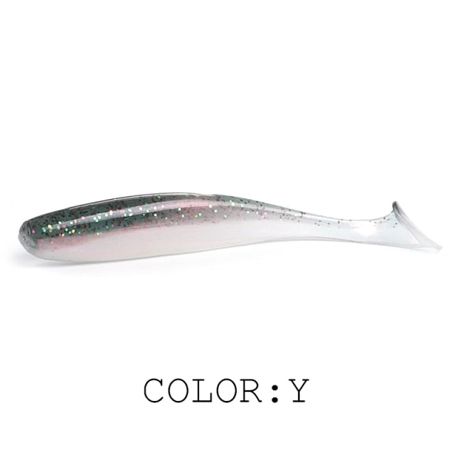 Soft Lures   Baits Fishing Lure Leurre Shad Double Color Silicone Bait T Tail - KiwisLove