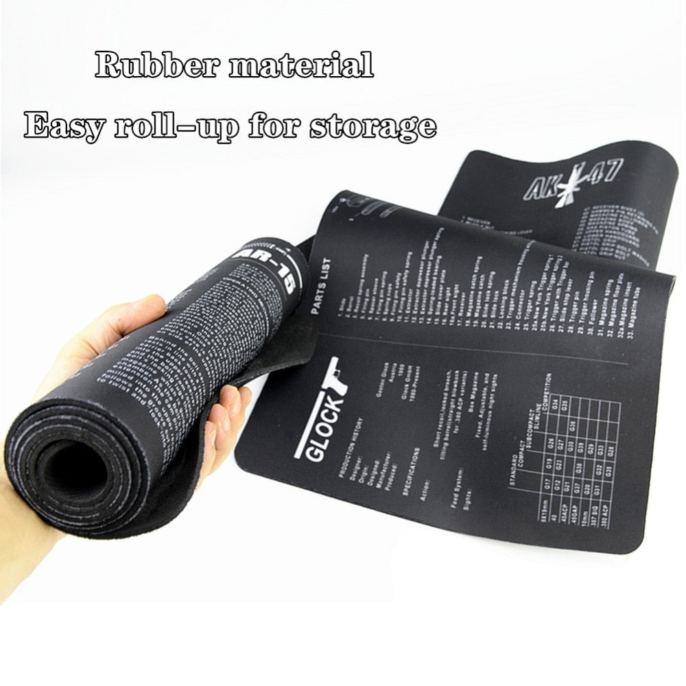Large Gun Cleaning Mat for AR15 AK47 Glock 1911 SIG Rifle Pistol Gunsmith Armorers disassembly Repair Build Tool Kits Bench Pads - KiwisLove