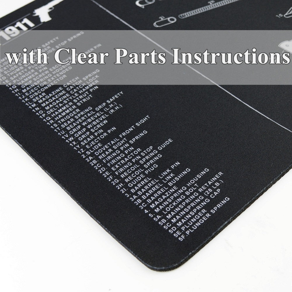 Large Gun Cleaning Mat for AR15 AK47 Glock 1911 SIG Rifle Pistol Gunsmith Armorers disassembly Repair Build Tool Kits Bench Pads - KiwisLove