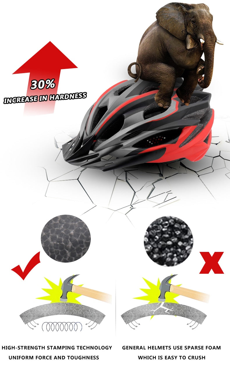 PHMAX Bicycle Helmet MTB Road Bike Cycling Helmet Ultralight EPS+PC Cover 2021 Integrally-mold Cycling Helmet Cycling Safety Cap - KiwisLove