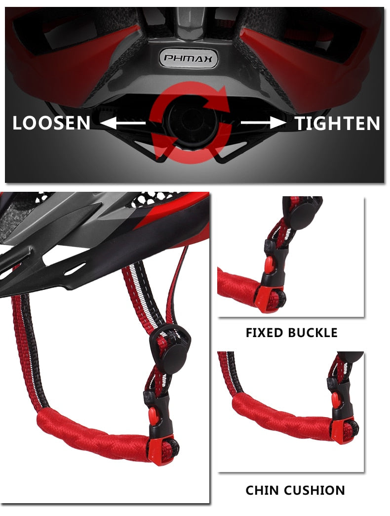 PHMAX Bicycle Helmet MTB Road Bike Cycling Helmet Ultralight EPS+PC Cover 2021 Integrally-mold Cycling Helmet Cycling Safety Cap - KiwisLove