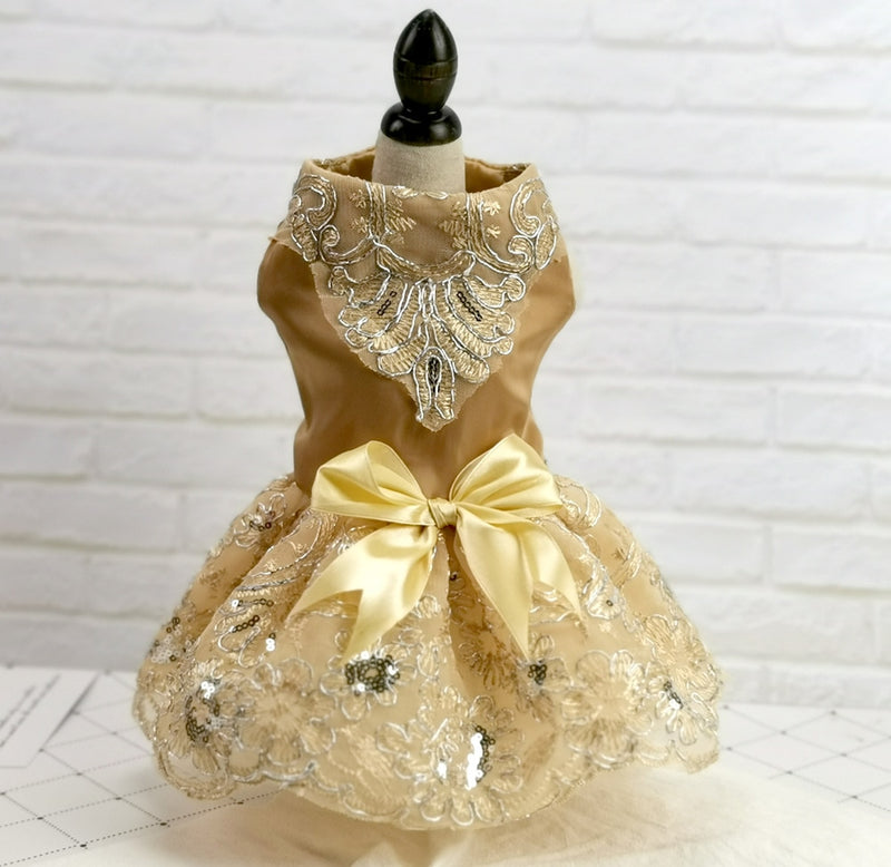 Luxury Embroidery Wedding Princess Dresses for Small Dogs Pomeranian Yorkie Doggy clothes Cat Outfit - KiwisLove