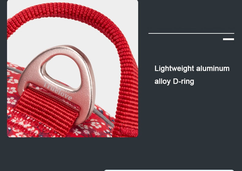 Truelove Dog Harness Floral No Pull Cotton Fabric Breathable and Reflective Soft Cats Dogs Small Medium Walking Running TLH5655 - KiwisLove