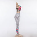 Size L Women Fitness Set Yoga Gym Running  Jumpsuits  Leggings Outfit Tracksuit - KiwisLove