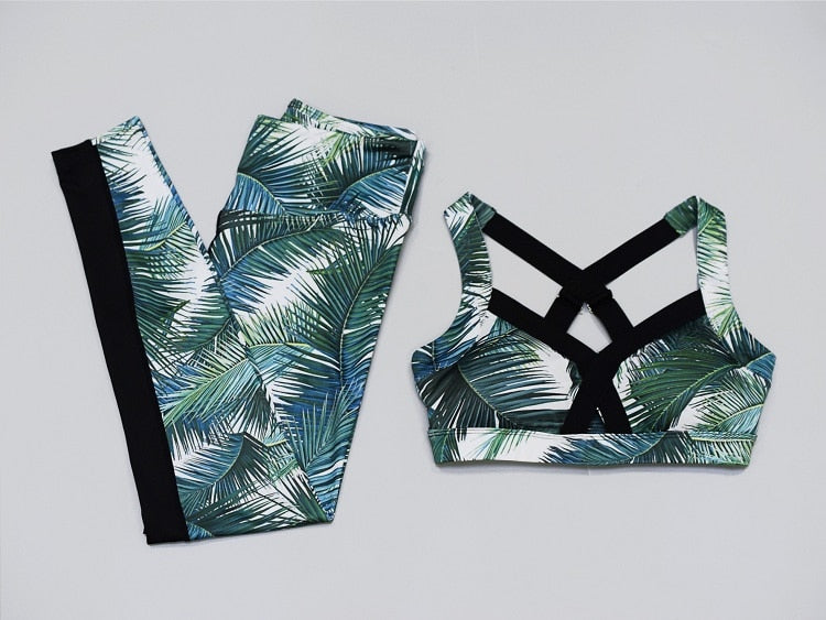 Woman Yoga Set Fitness Gym Clothes Workout Clothing Sports Bra Legging Running - KiwisLove