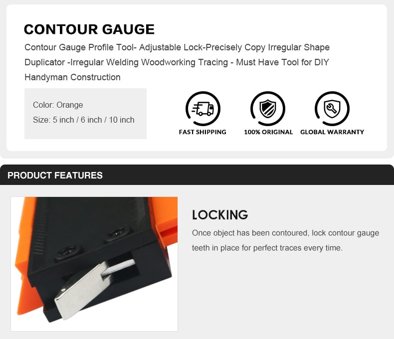 Contour Profile Gauge Plastic Copy Measuring Tiling - KiwisLove