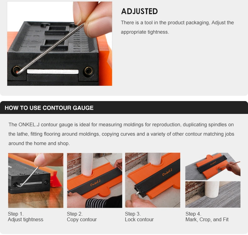 Contour Profile Gauge Plastic Copy Measuring Tiling - KiwisLove