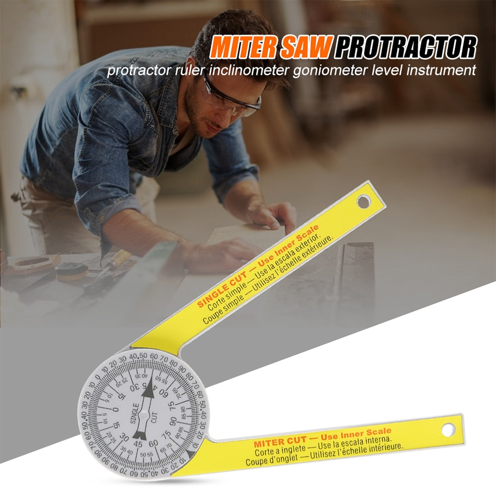 Miter Saw Protractor Ruler Inclinometer  Angle Level Meter Miter Cut Single Cut Scale - KiwisLove