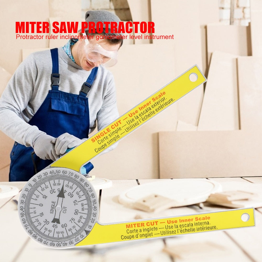 Miter Saw Protractor Ruler Inclinometer  Angle Level Meter Miter Cut Single Cut Scale - KiwisLove