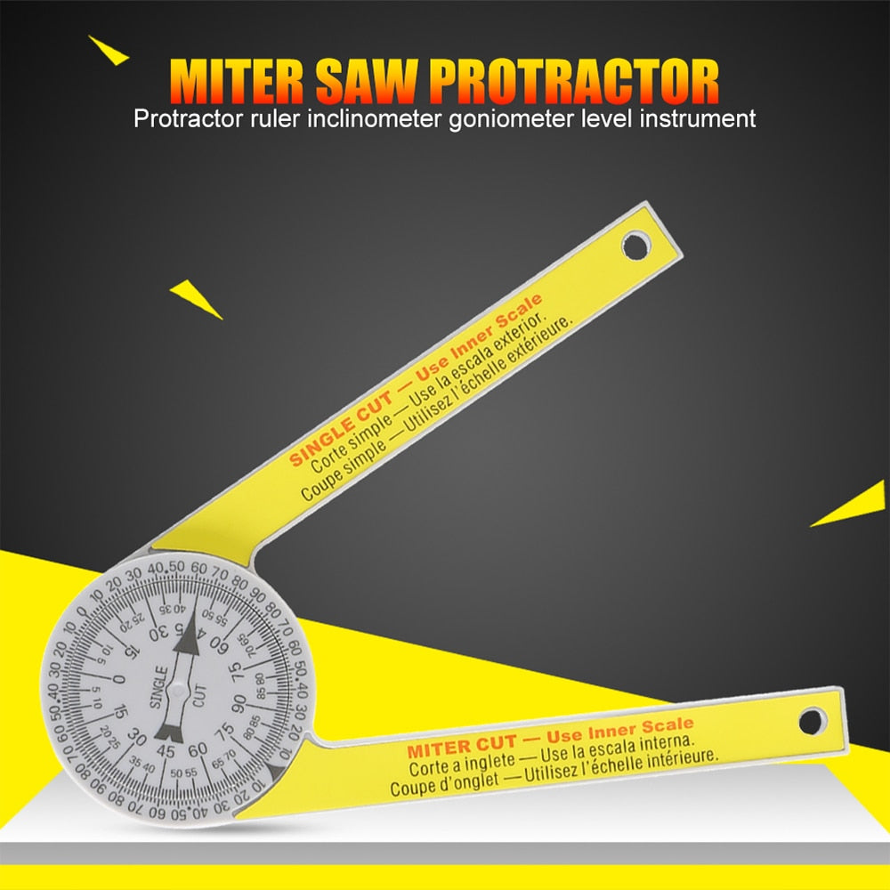 Miter Saw Protractor Ruler Inclinometer  Angle Level Meter Miter Cut Single Cut Scale - KiwisLove