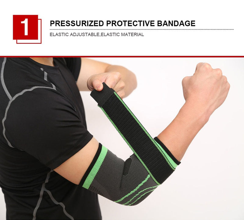 1PCS Sports Elbow Brace Compression Sleeve Arm Support with Strap - KiwisLove
