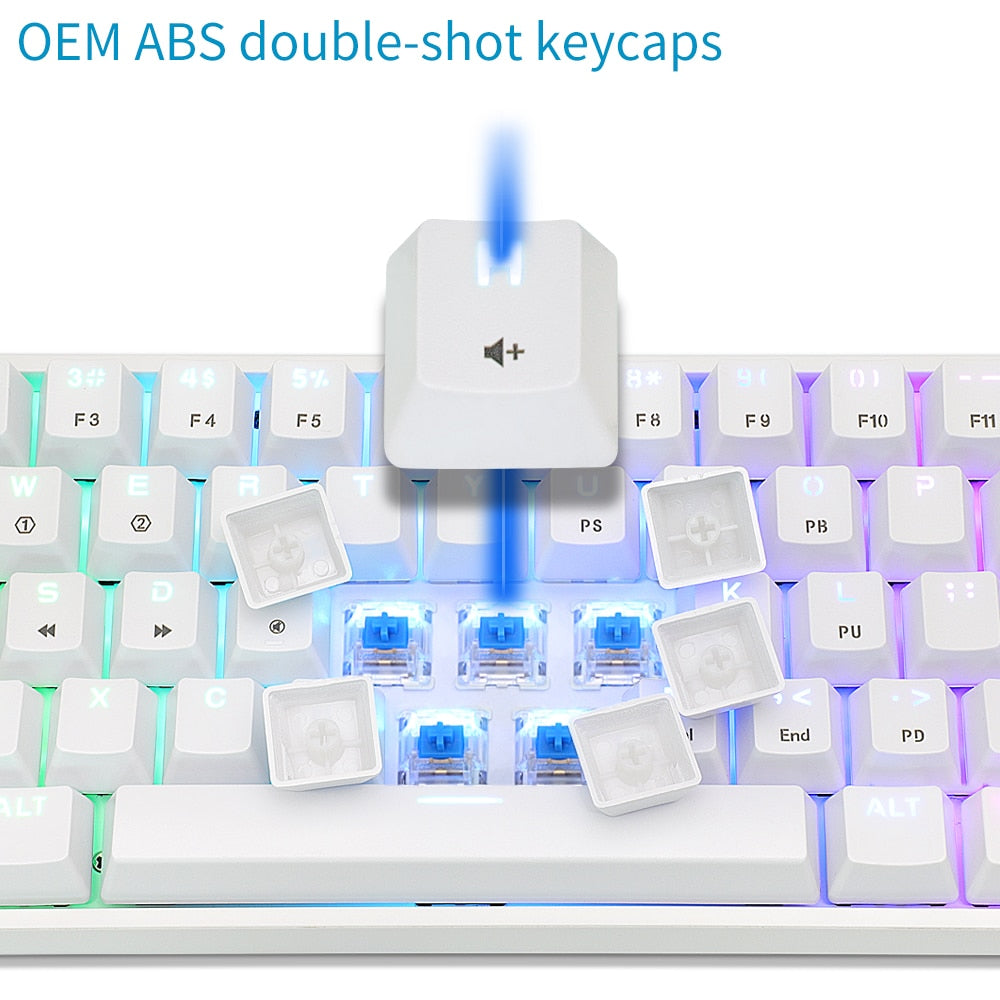Mechanical Keyboard USB Wired LED Backlit Axis Gaming Mechanical Keyboard Gateron Optical Switches For Desktop - KiwisLove