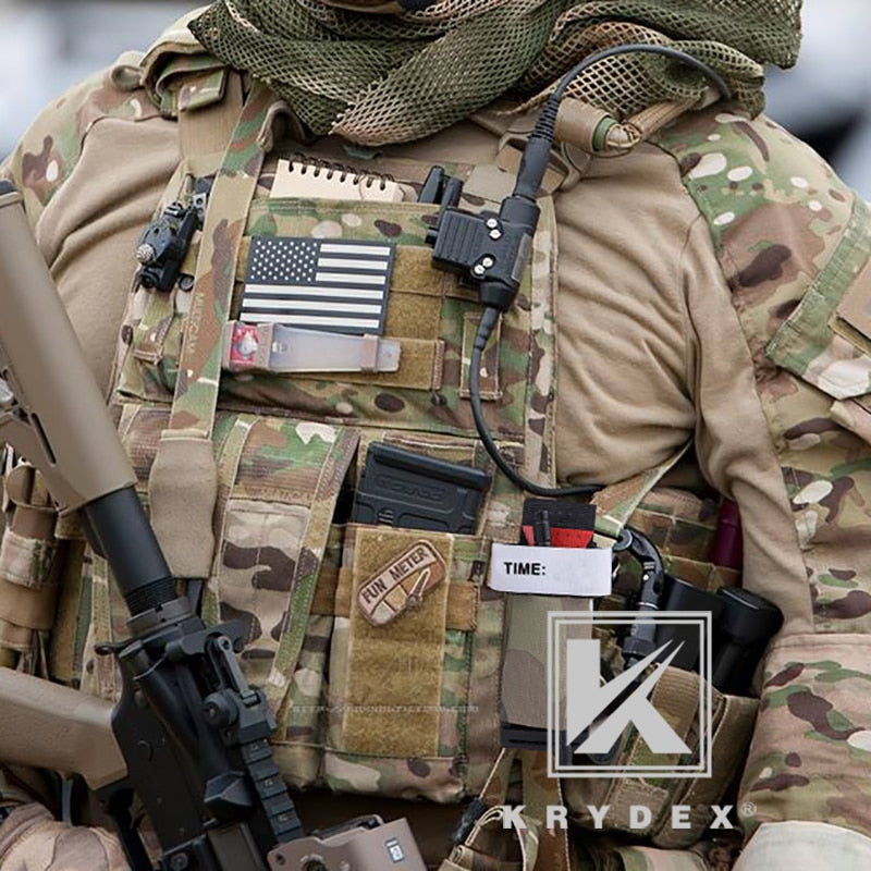 KRYDEX Spiritus Style Tourniquet Elastic Pouch For SOF-T NATO Plate Carrier Chest Rig 3" Hook & Loop Secure Storage Holder - KiwisLove