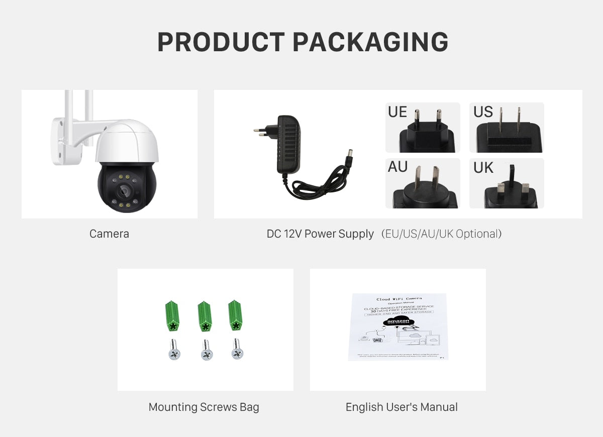 PTZ Wifi Camera Outdoor 4X  Zoom Ai Human Detection - KiwisLove