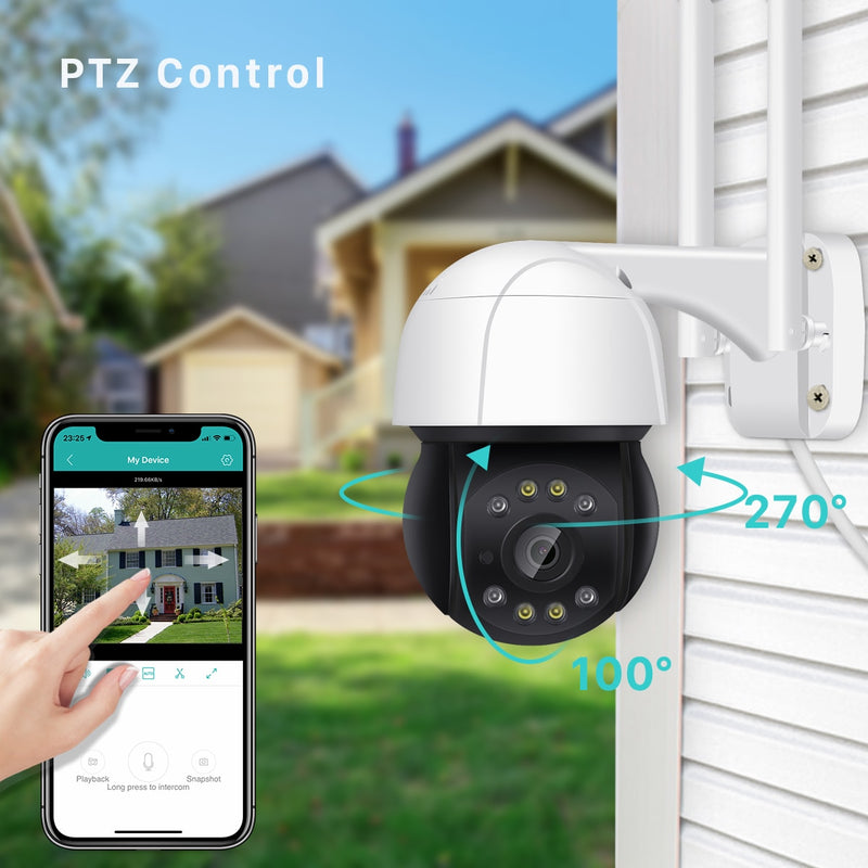 PTZ Wifi Camera Outdoor 4X  Zoom Ai Human Detection - KiwisLove