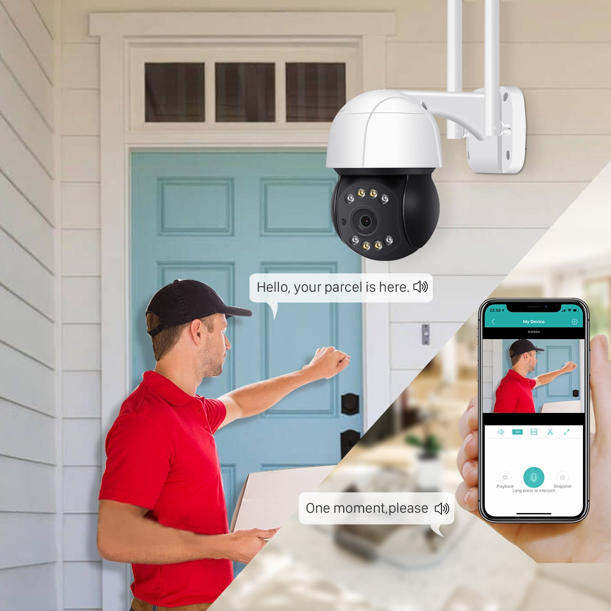 PTZ Wifi Camera Outdoor 4X  Zoom Ai Human Detection - KiwisLove