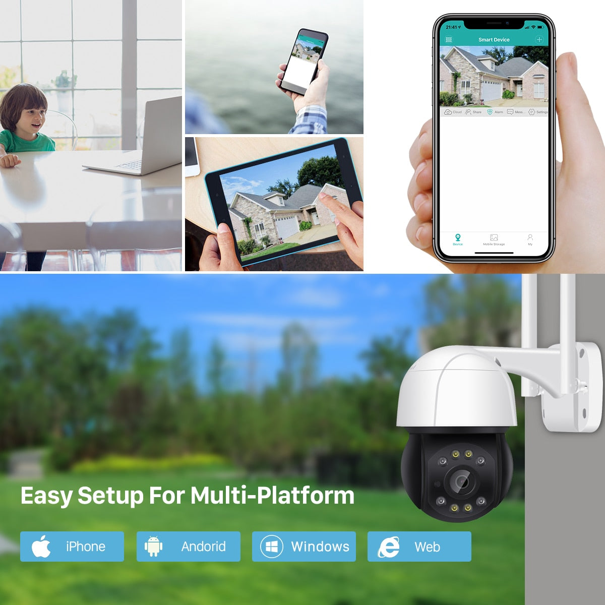PTZ Wifi Camera Outdoor 4X  Zoom Ai Human Detection - KiwisLove