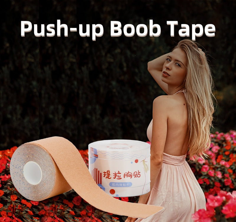 Kindmax Boob Tape Rolls Breast Lift Adhensive Tape Lift Up Invisible Bra Tape, Push up Sexy Backless Tapes kinesio Women Lady 5M - KiwisLove