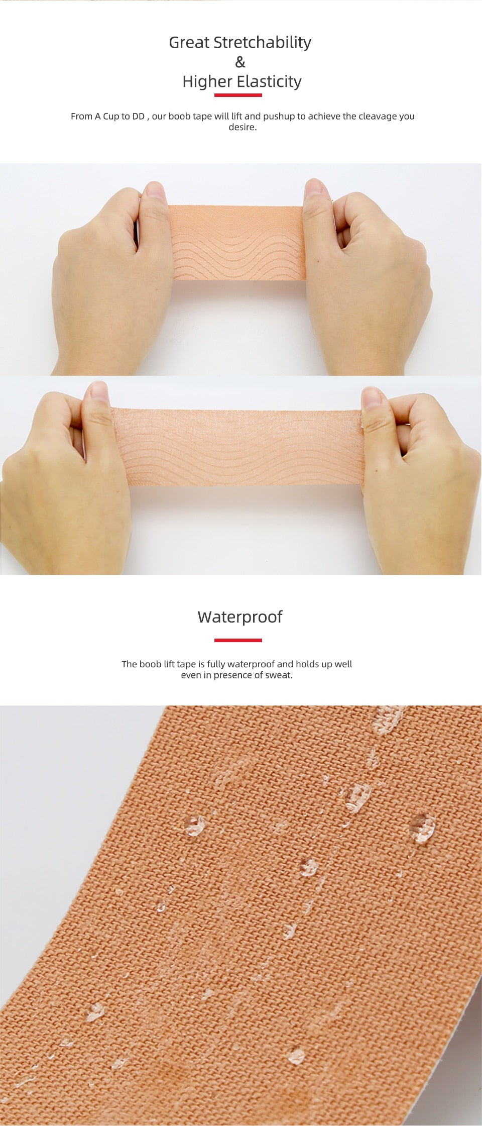 Kindmax Boob Tape Rolls Breast Lift Adhensive Tape Lift Up Invisible Bra Tape, Push up Sexy Backless Tapes kinesio Women Lady 5M - KiwisLove